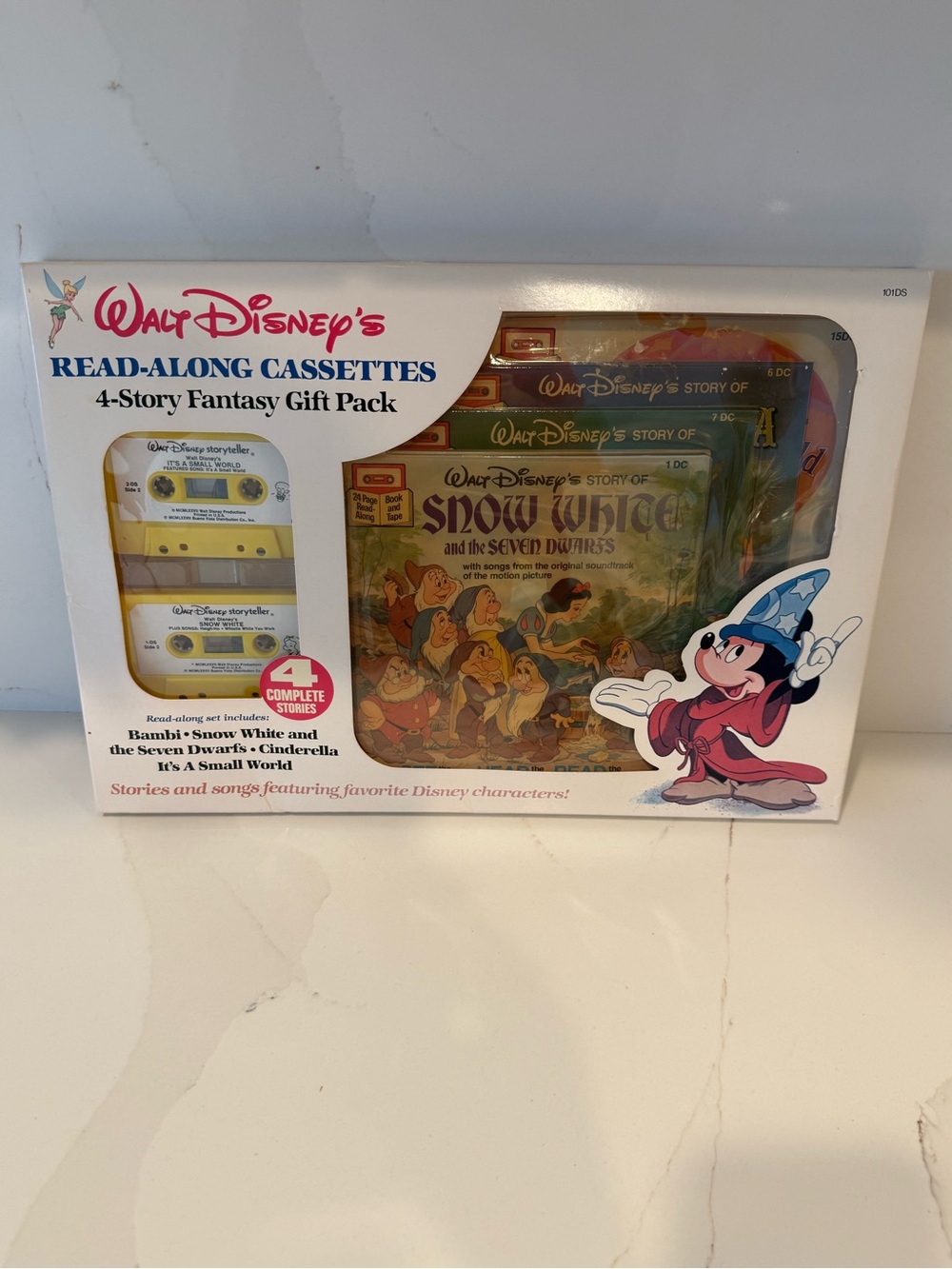 Walt Disney Read-Along Cassettes 4-Story Fantasy Gift Pack - White vintage